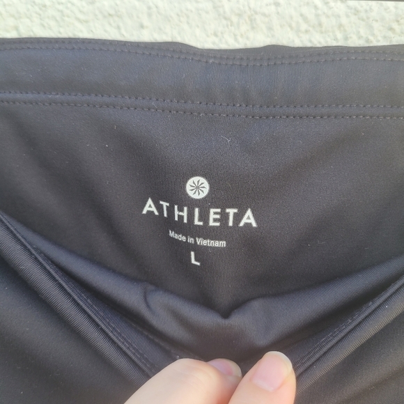 Athleta black mesh panels zipper pocket work out pants size L - Picture 7 of 12
